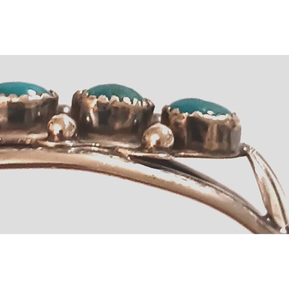 Native American Sterling Turquoise Cuff Bracelet Vintage (1206) - Picture 9 of 9